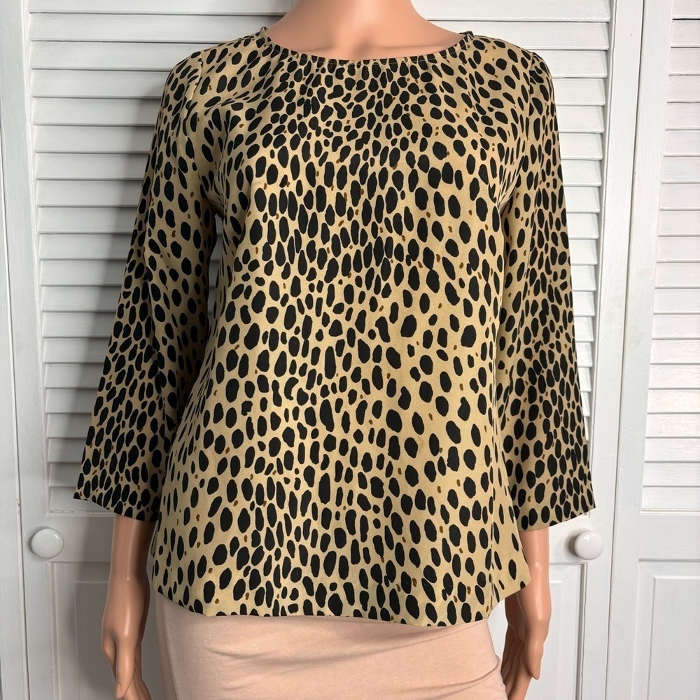 2/$25 J. CREW Animal Print Lightweight Blouse Size Small